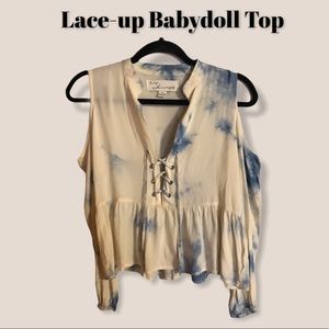 Lace-up Babydoll Top